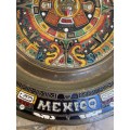 Vintage brass enamel Mexico colourful souvenir wall plate tequila tray