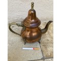 Vintage Moroccan teapot footed brass and copper
