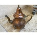 Vintage Moroccan teapot footed brass and copper