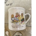 Vintage nursery rhyme finecraft  porcelain mugs set of three cups