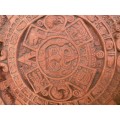 Vintage Aztec Mayan calendar wall hanging plaque