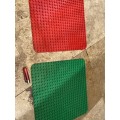 Lego duplo base plate pair red and green