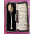 Hallmarked Sterling silver spoon 19 g in case