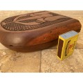 Vintage hand carved wood Mancala Bao game board