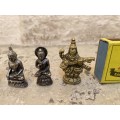 Brass Buddha lot of 6 in Turkish purse red gold