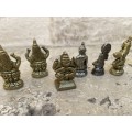 Small Brass Buddha lot of 6 in Turkish purse red black