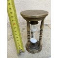Vintage brass 5 minute hourglass