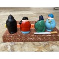 Vintage Chinese eight immortals  figures hand painted clay