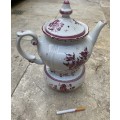 Vintage porcelain floral teapot with warmer stövchen