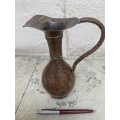 Vintage copper pitcher flower vase Israel