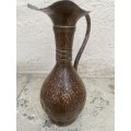 Vintage copper pitcher flower vase Israel