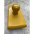 Vintage wood ink blotter yellow mint condition wood paperweight