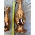 Vintage copper vase pitcher pair