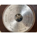 Vintage Weathermaster barometer solid round wood 24cm