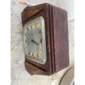 Old solid wood French wooden mantle clock TLC