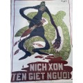Phan Ke An - nixon mass murderer Original Poster Design  - 1972 war propaganda poster Vietnam