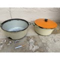 Vintage Kockums cast iron pots pot Gf3 Gf4  pair with Le Creuset lid D