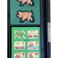 Vintage pass the pigs game MB + wood cradle pen holder