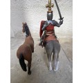 Schleich horse pair with Schleich knight rider figure s