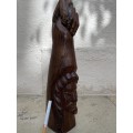 Vintage wood indian totem statue purringrebel candle holder