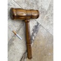 Vintage wood gavel mallet auctioneer judge hammer