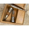 Vintage wine stopper pair heavy brass old music box tlc