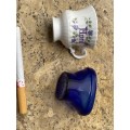 Vintage Optrex blue eye bath and miniature April teacup Finsbury pair