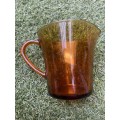 Vintage Amber glass jug pitcher pair