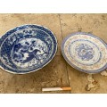 Vintage Asian bowl and plate pair Japanese and Chinese