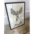 St Michael the Archangel Defeats the devil religious wall hanging Andrew M Gibbons 1982