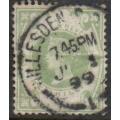Great Britain, VRI, 1887, Jubilee Issue, 1/ dull green, c.d.s used WILLESDEN JU -- 99