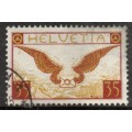 Switzerland, 1933, air mail, 35 c grilled gum, used