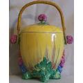 Clarice Cliff `BIZARRE`, ` My Garden` pattern biscuit barrel (cookie jar)