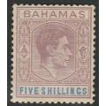 Bahamas, GVIR, 1938, 5/ MH *