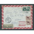 Tunis, cover, 40f (+ 4 F not cancelled) KSAR HELLAL 16 5 195 (?)8 > airmail > Belgium