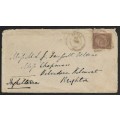 Italy 1876, 30c cover 15 NOV transit c.d.s > BRIGHTON NO 8 76 arrival c.d.s.