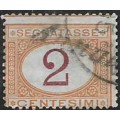 Italy, 1870, 2 cents, purple & orange, Postage Due, used