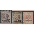 Italy, 1928, surcharges, 10c / 2c, 50c / 40c, 50c / 55c, MH *