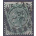 Great Britain, VRI, 1874, 1/ green, plate 9, used EC 1 part duplex