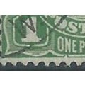 Australia, GVR, Heads, 1924, 1d sage-green, secret mark, used