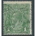 Australia, GVR, Heads, 1924, 1d sage-green, secret mark, used