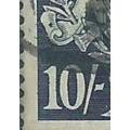 Great Britain GVIR, 1939, 10/ dark blue, variety - blot on scroll, used LONDON 3 DEC 40