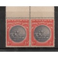 Barbados 1930, 1d, pair with selvedge, MNH **
