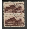 South Africa 1941,2d, 1/, pairs used  used