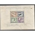 Germany 1936 Olympic Games, miniature souvrmor sheet MH *