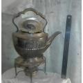 Mappin & Webb, plate, , tilting tea pot on stand with spirit  burner