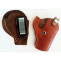 Gun Holsters for .38 cal (9 mm) Revolver - 1 genuine leather and 1 genuine suede double sided