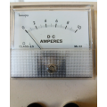 Panel with analogue DC Amperes 0-10A Current meter & DC 0-25V meter - needs to be rewired & mounted