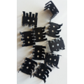 Heatsinks black-anodised aluminium  x 10 quantity -  screw,  30 mm x 25 mm x 12.8 mm