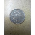 A SCARCE 1853 USA ONE CENT  COIN - RIM DAMAGED